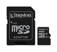 Kingston High-Speed microSDHC/SDXC 16GB Class 10 UHS-I Speed Class 1 (U1) SDC10G2/16GB Kingston High-Speed microSDHC/SDXC 16GB Class 10 UHS-I Speed Class 1 (U1) SDC10G2/16GB