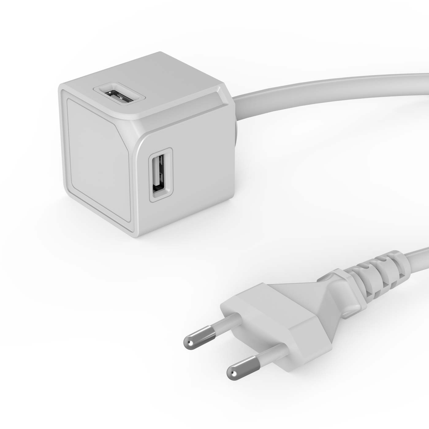 Allocacoc USBcube Extended White | 4 x USB @ 3A + 1.5m Cable