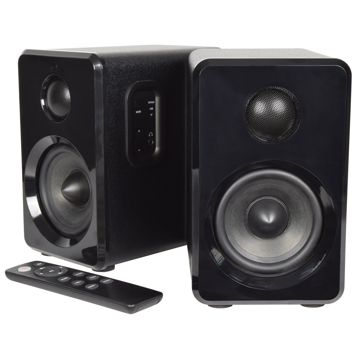 AvLink Active Bluetooth Bookshelf Speakers ABS35BLK | microSD + USB + AUX 3.5mm | 2 x 15W | Remote Control