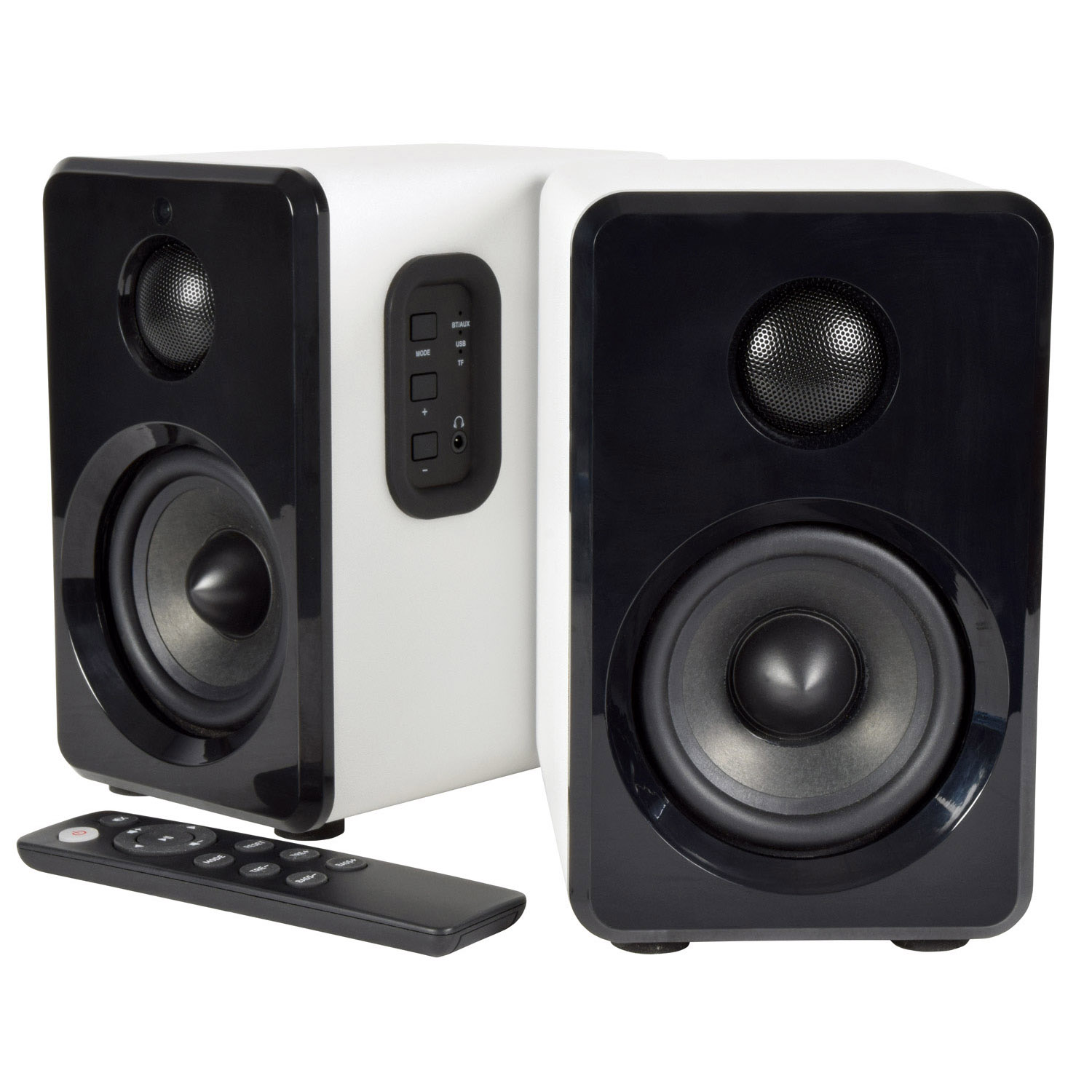 AvLink Active Bluetooth Bookshelf Speakers ABS35WHT | microSD + USB + AUX 3.5mm | 2 x 15W | Remote Control