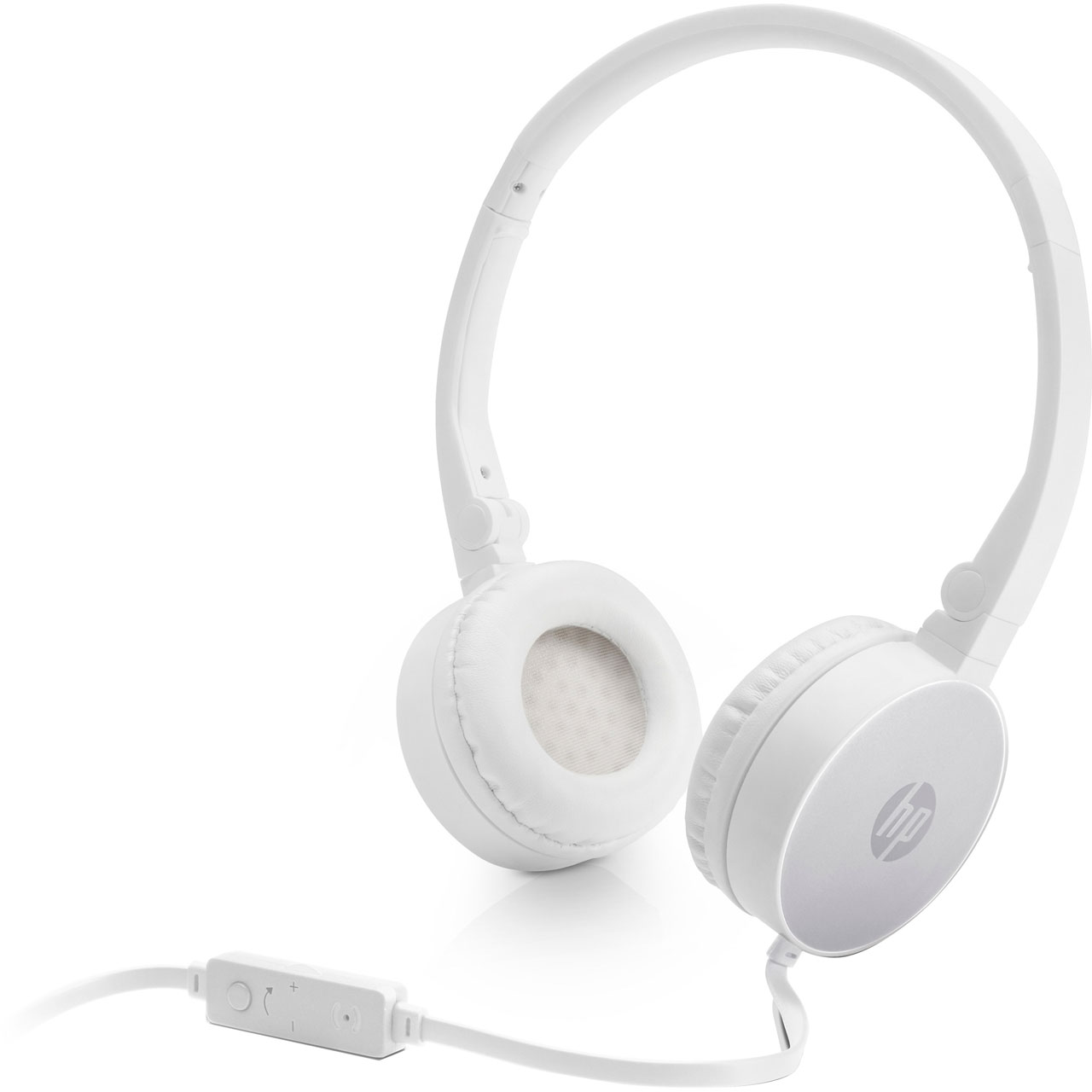 HP H2800 White w. Pike Silver On-Ear Stereo Headphones 2AP95AA ( &   Remote + Volume Control)