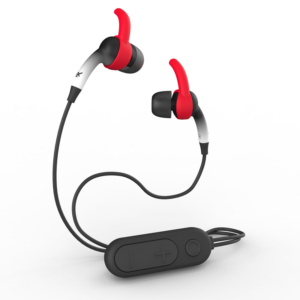 iFrogz Sound Hub Plugz Wireless Earbuds 304001821 (Black/White) | Comfort Fit + Cable Management + Sweat Resistant (cb19)
