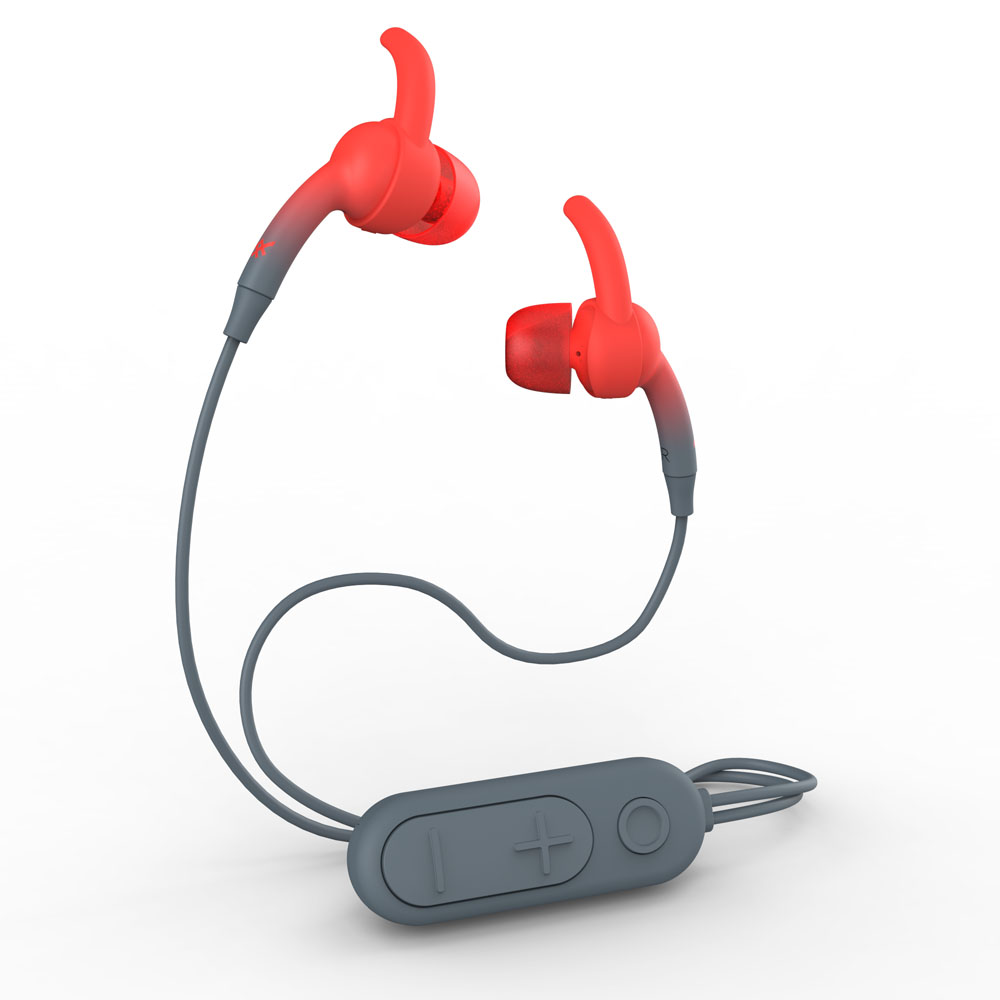 iFrogz Sound Hub Plugz Wireless Earbuds 304001823 (Gray/Red) | Comfort Fit + Cable Management + Sweat Resistant