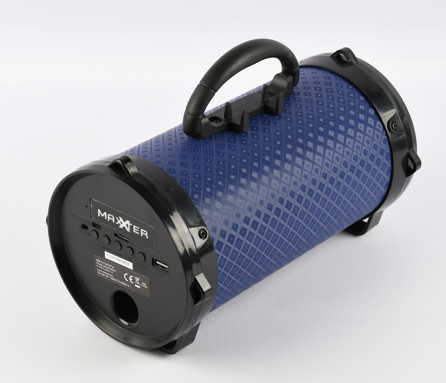 Gembird Boom Party Speaker Blue | Bluetooth + Line-in + microSD + USB + FM Radio + Handsfree + EQ + LED Party Lights