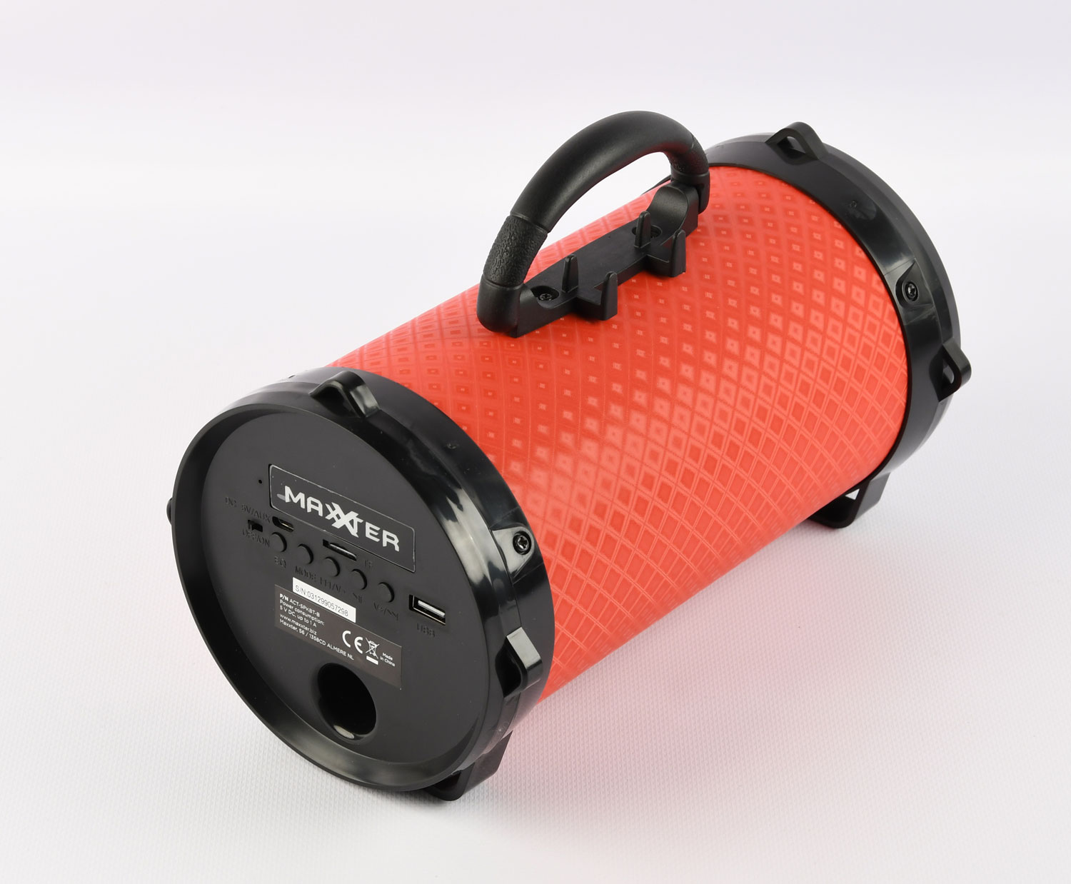 Gembird Boom Party Speaker Red | Bluetooth + Line-in + microSD + USB + Handsfree + EQ + LED Party Lights