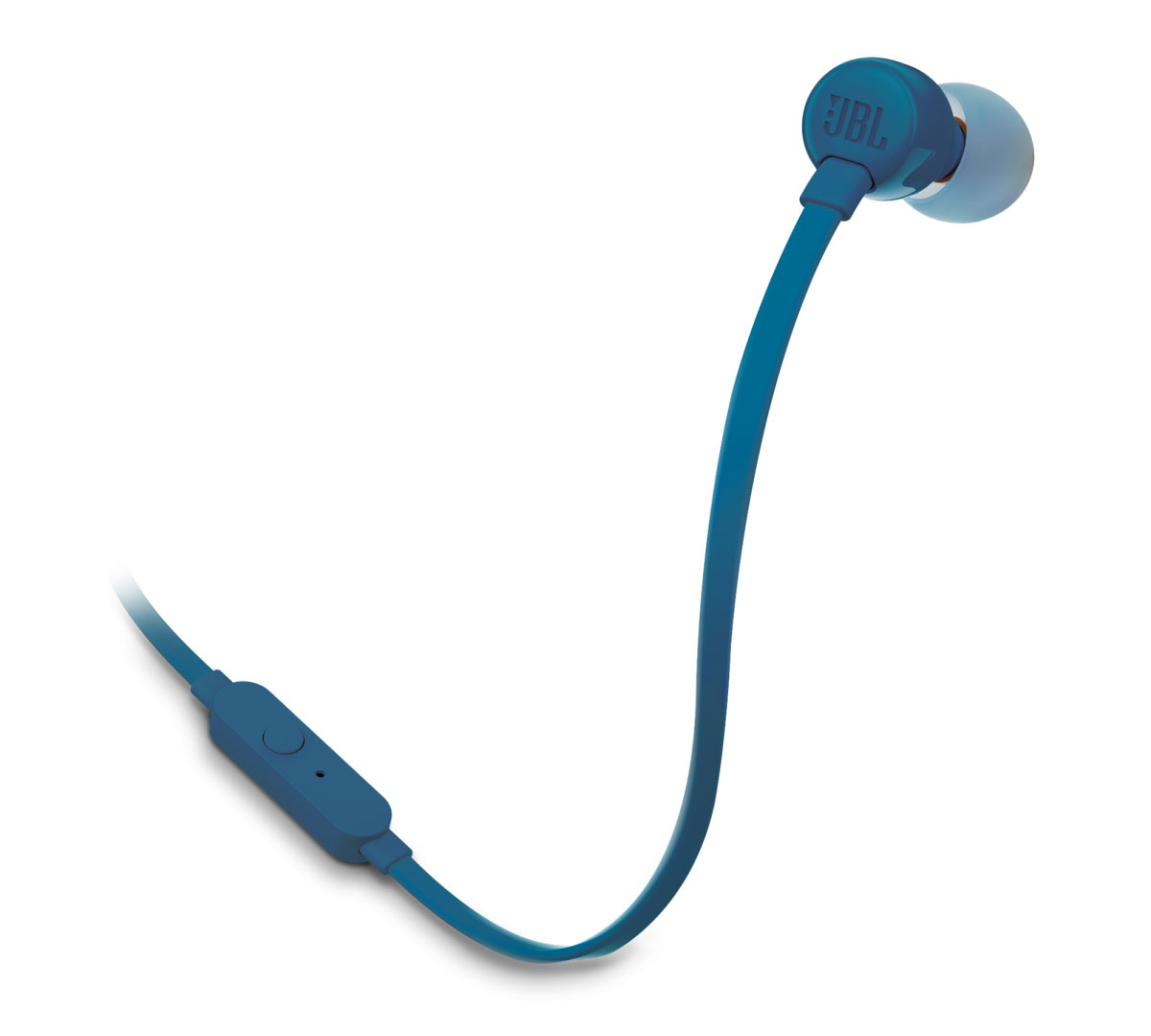 JBL Tune 110 (T110) Blue In-Ear Headphones + JBL Pure Bass Sound + Single button remote/mic ( &   flat )