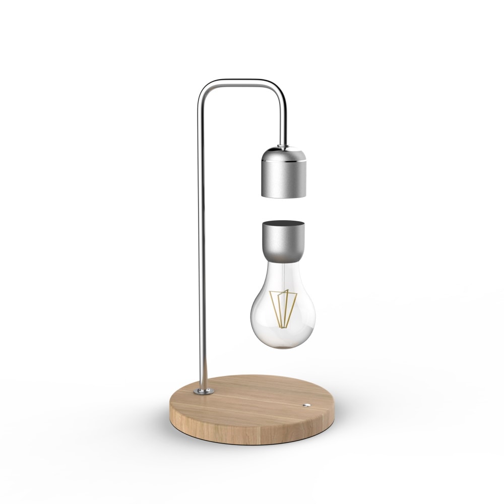 Allocacoc Levitating Light Bulb Silver & Wood | Μαγνητικό αιωρούμενο επιτραπέζιο φωτιστικό Allocacoc Levitating Light Bulb Silver & Wood | Μαγνητικό αιωρούμενο επιτραπέζιο φωτιστικό