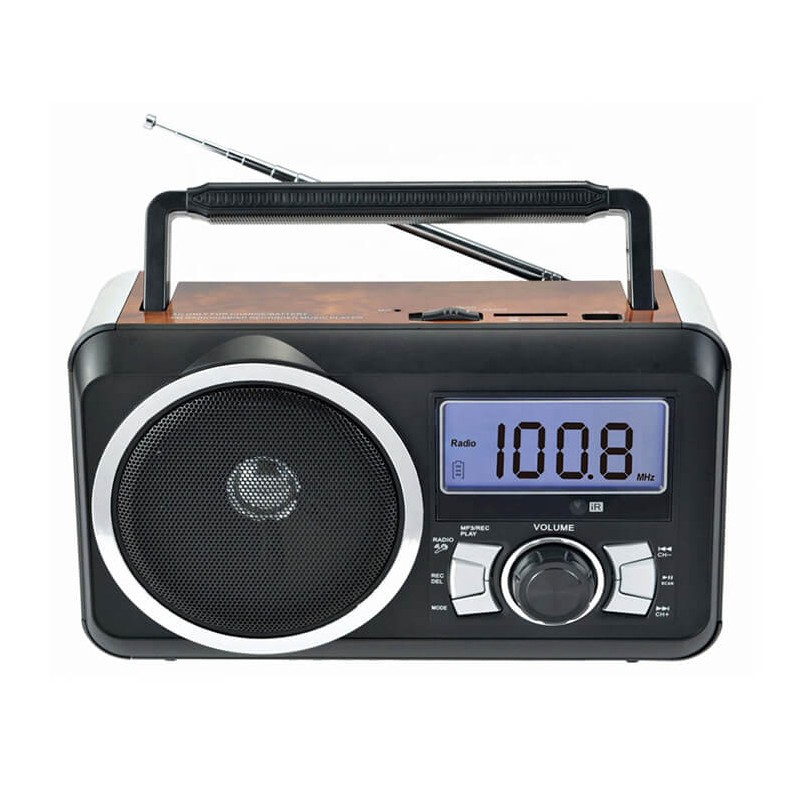 Epe FP-910RC Wooden Portable Multimedia Speaker with FM Radio + microSD + USB + Line-Out + Mic + 