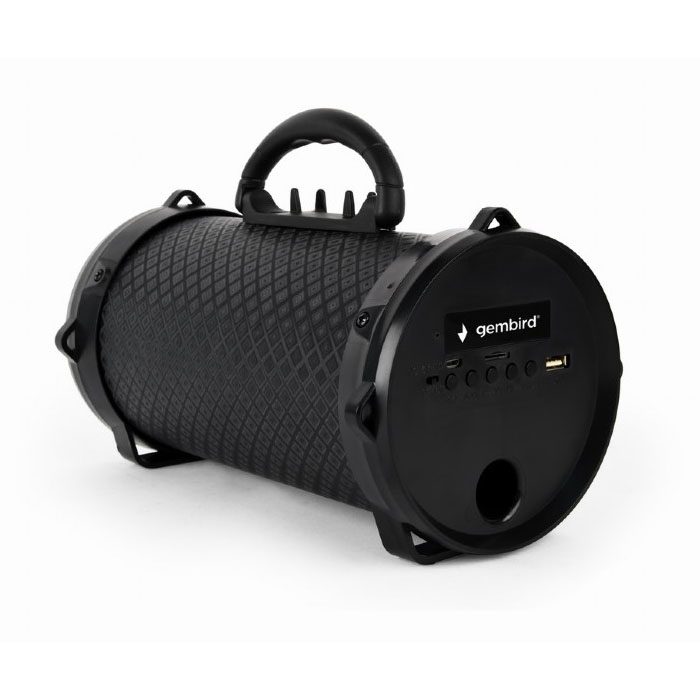 Gembird Boom Party Speaker Black | Bluetooth + Line-in + microSD + USB + FM Radio + Handsfree + EQ + LED Party Lights