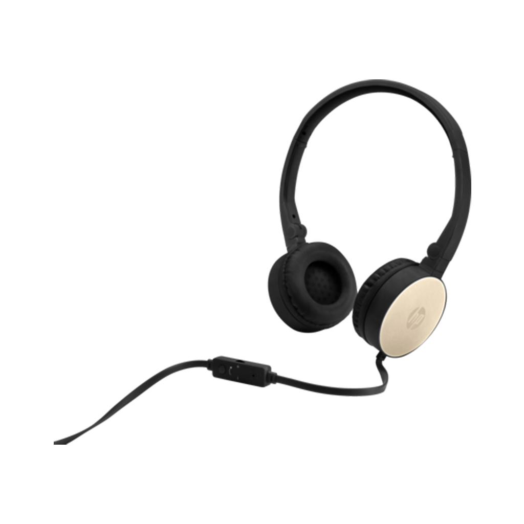 HP H2800 Black w. Silk Gold On-Ear Stereo Headphones 2AP94AA ( &   Remote + Volume Control)