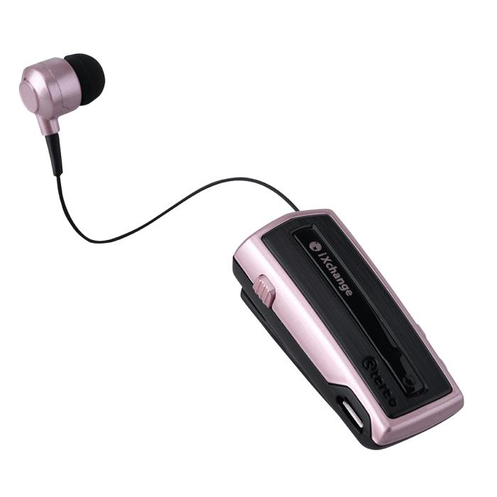 iXchange UA-28SE-V Rose Gold Stereo Retractable Bluetooth Headset + Multipoint +  + Power Display