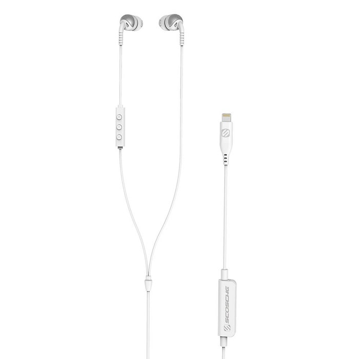 Scosche IDR301L White Increased Dynamic Range Earbuds with Lightning Connector + MFI Πιστοποίηση + Χρωματιστά καπάκια Scosche IDR301L White Increased Dynamic Range Earbuds with Lightning Connector + MFI Πιστοποίηση + Χρωματιστά καπάκια