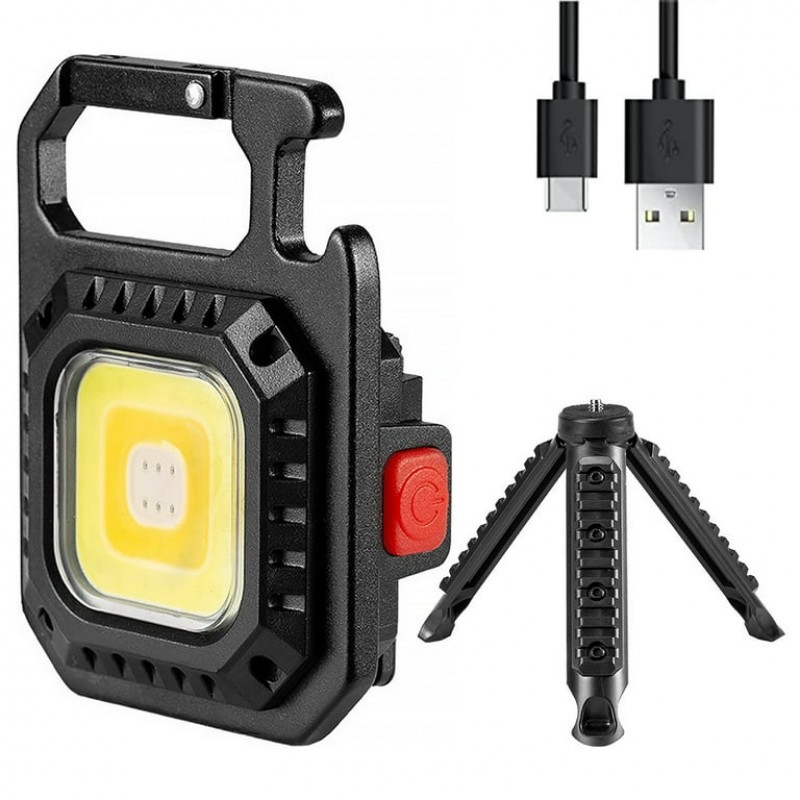 Tangda COB21 1000 Lumens LED Keychain Light + Tripod | Waterproof + Carabiner + 180  Bracket + Magnetic + Bottle Opener