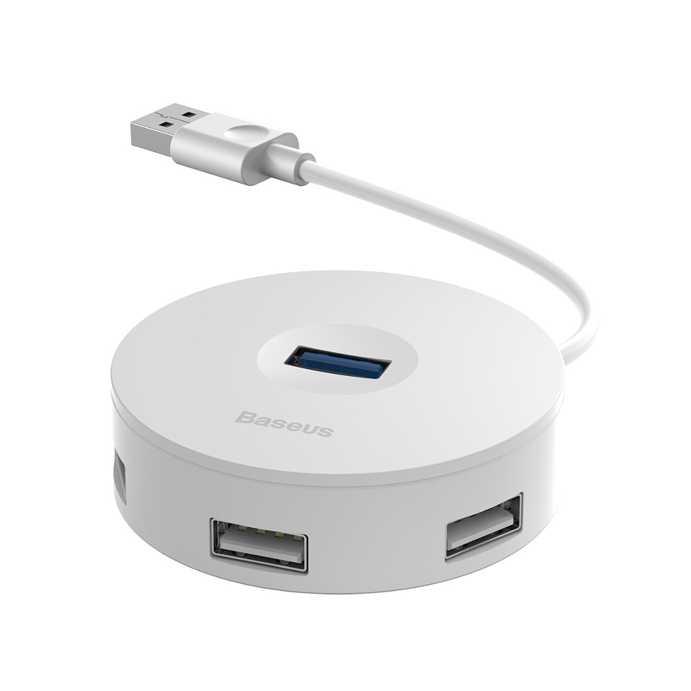 Baseus CAHUB-F02 Round Box USB Hub | USB 3.0 --> 3 x  USB 2.0 + 1 x USB 3.0 | Light & Portable | Hard Disk Support