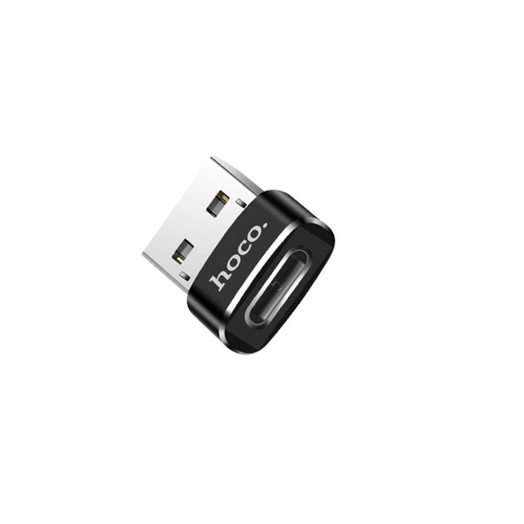 Hoco UA6 Black USB to USB Type-C Female Adapter (   & )