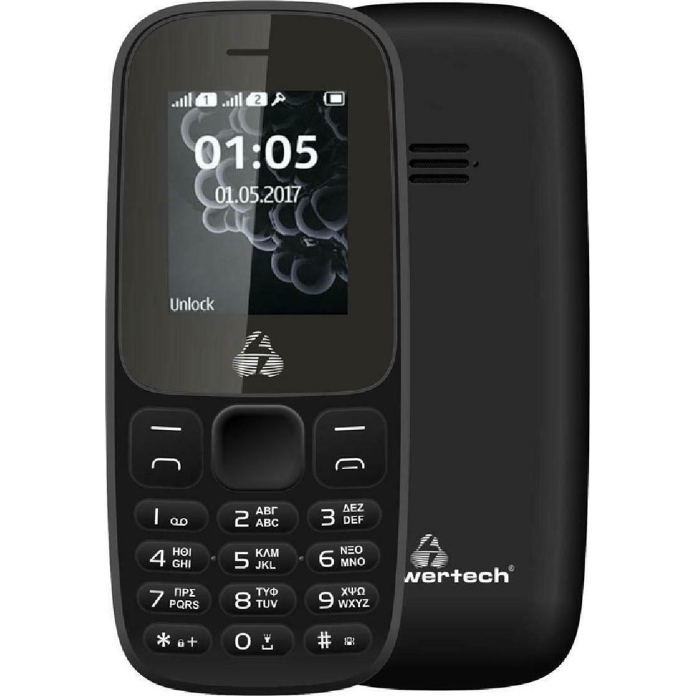 PowerTech PTM-28 Dual Sim Mobile Phone Black  Bluetooth, Radio &  