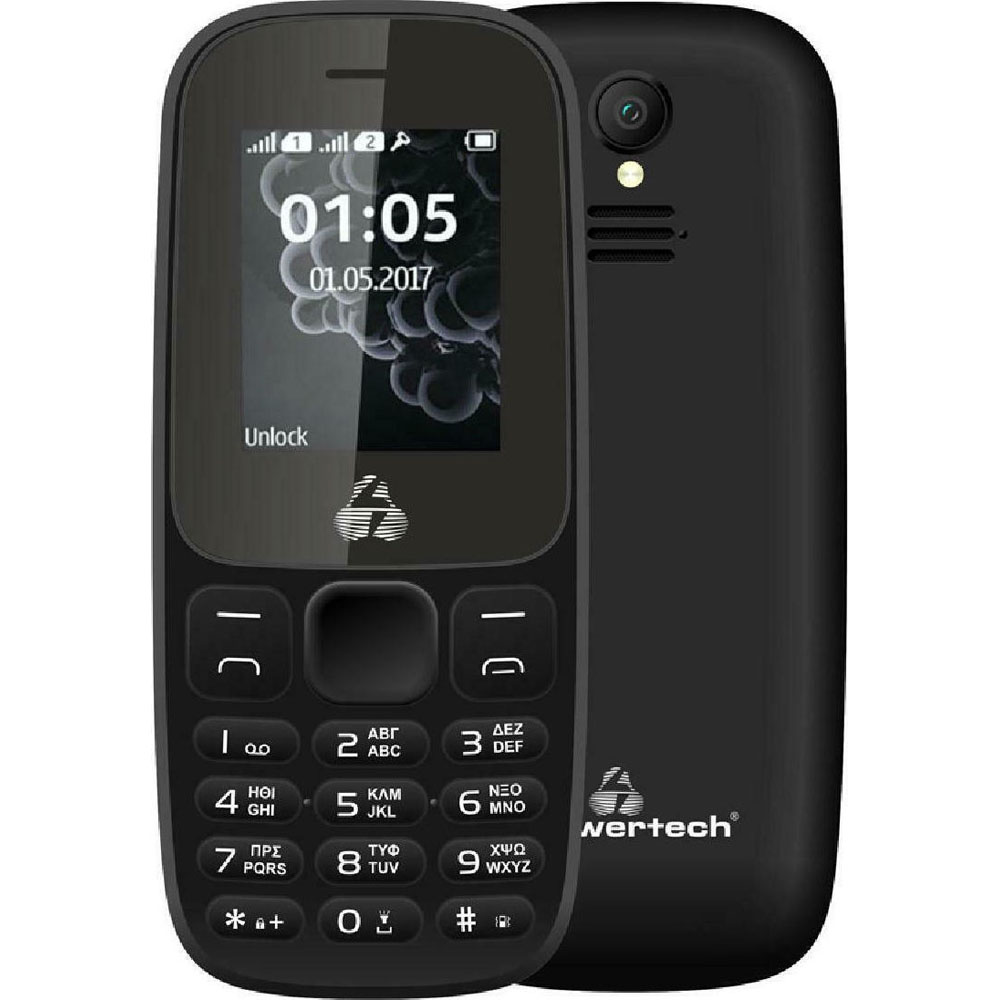 PowerTech  PTM-27 Dual Sim Mobile Phone Black  Bluetooth, Radio,  &  