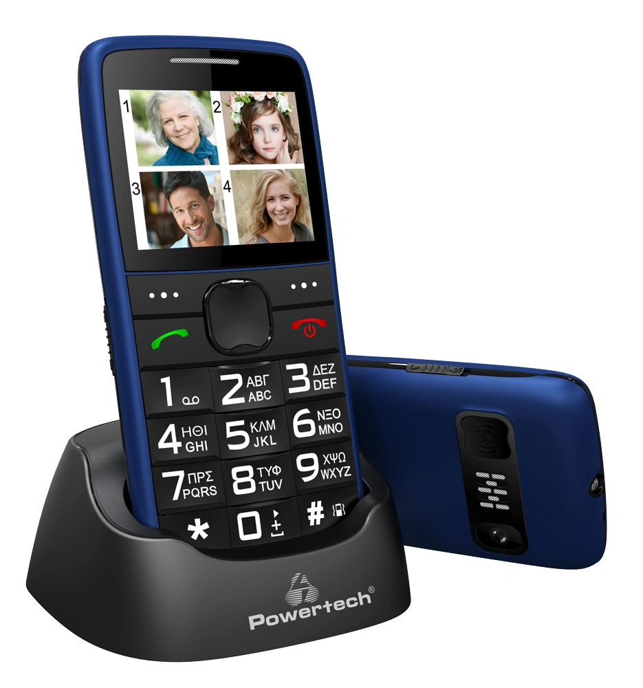 PowerTech PTM-24 Dual Sim Mobile Phone Black/Blue με Bluetooth, Radio, Κάμερα, USB-C & ελληνικό μενού PowerTech PTM-24 Dual Sim Mobile Phone Black/Blue με Bluetooth, Radio, Κάμερα, USB-C & ελληνικό μενού