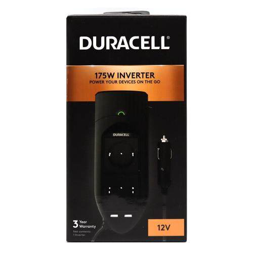 Inverter  Duracell 12V  220V & 2  USB 2.4A 175W (5055190177655)
