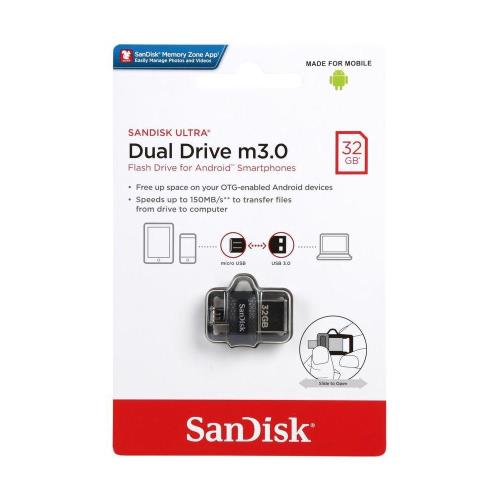 USB 3.0 Flash Disk SanDisk Ultra Dual Drive m3.0 SDDD3 OTG USB A & microUSB 32GB (619659149598) USB 3.0 Flash Disk SanDisk Ultra Dual Drive m3.0 SDDD3 OTG USB A & microUSB 32GB (619659149598)