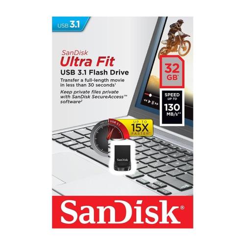 USB 3.1 Flash Disk SanDisk Ultra Fit SDCZ430 USB A 32GB 130MB/s (619659163402)