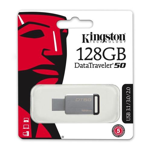 USB 3.1 Flash Disk Kingston DT50 128GB Ασημί-Μαύρο (740617255812) USB 3.1 Flash Disk Kingston DT50 128GB Ασημί-Μαύρο (740617255812)