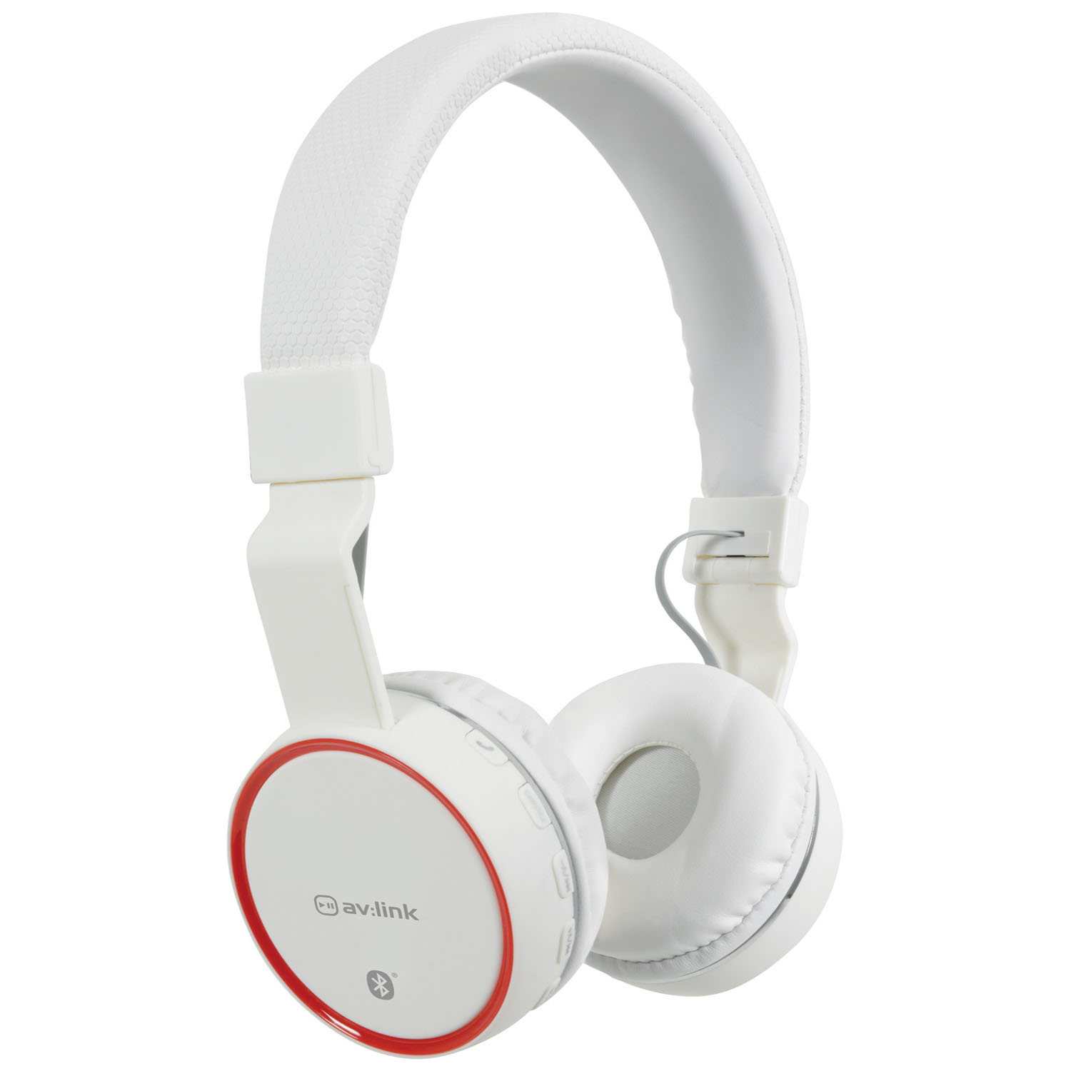 AvLink Wireless Bluetooth Headphones PBH10-WHT | 40mm Drivers + FM Radio + microSD Slot + Foldable