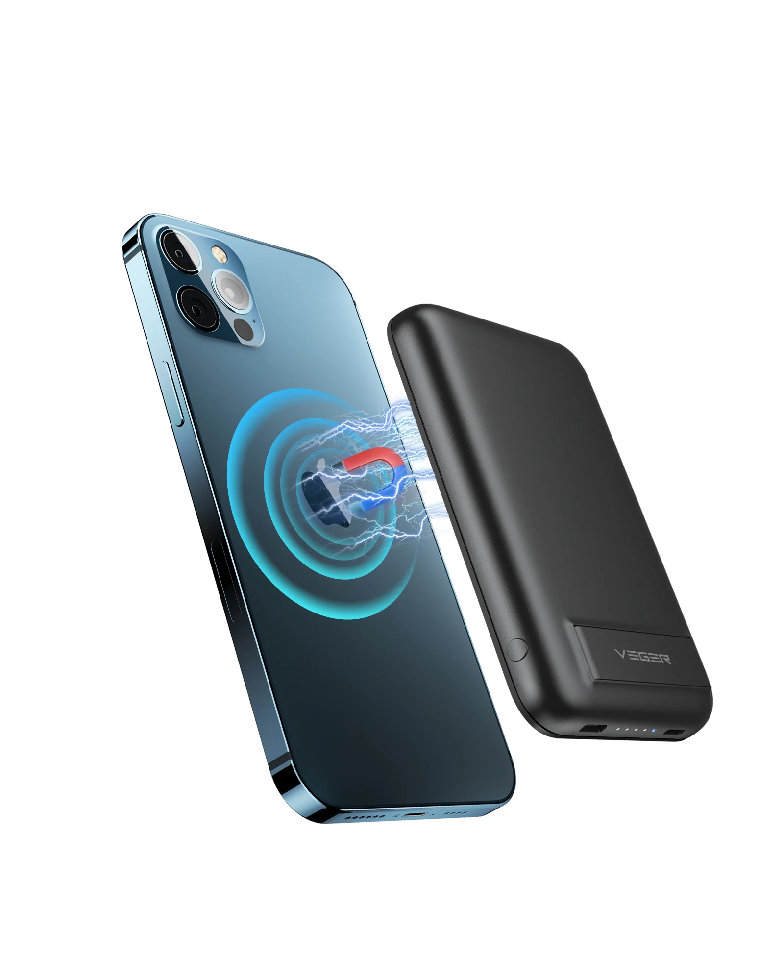 Veger MagOn Kick Magnetic Power Bank 5000mAh | Type-C @ 20W + Wireless @ 15W Output | Κολλάει, στηρίζει και... Φορτίζει! Veger MagOn Kick Magnetic Power Bank 5000mAh | Type-C @ 20W + Wireless @ 15W Output | Κολλάει, στηρίζει και... Φορτίζει!