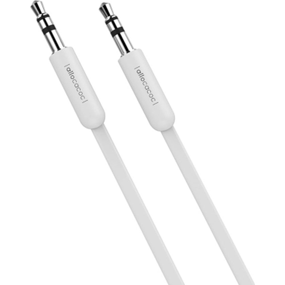 Allocacoc AUXcable | Flat | White | Tangle-free   3.5mm --> 3.5mm
