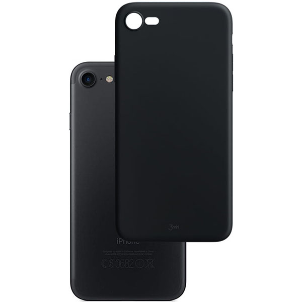 3mk Premium Silicone Case Matt Black  Apple iPhone 7, 8 & SE (2020 & 2022)