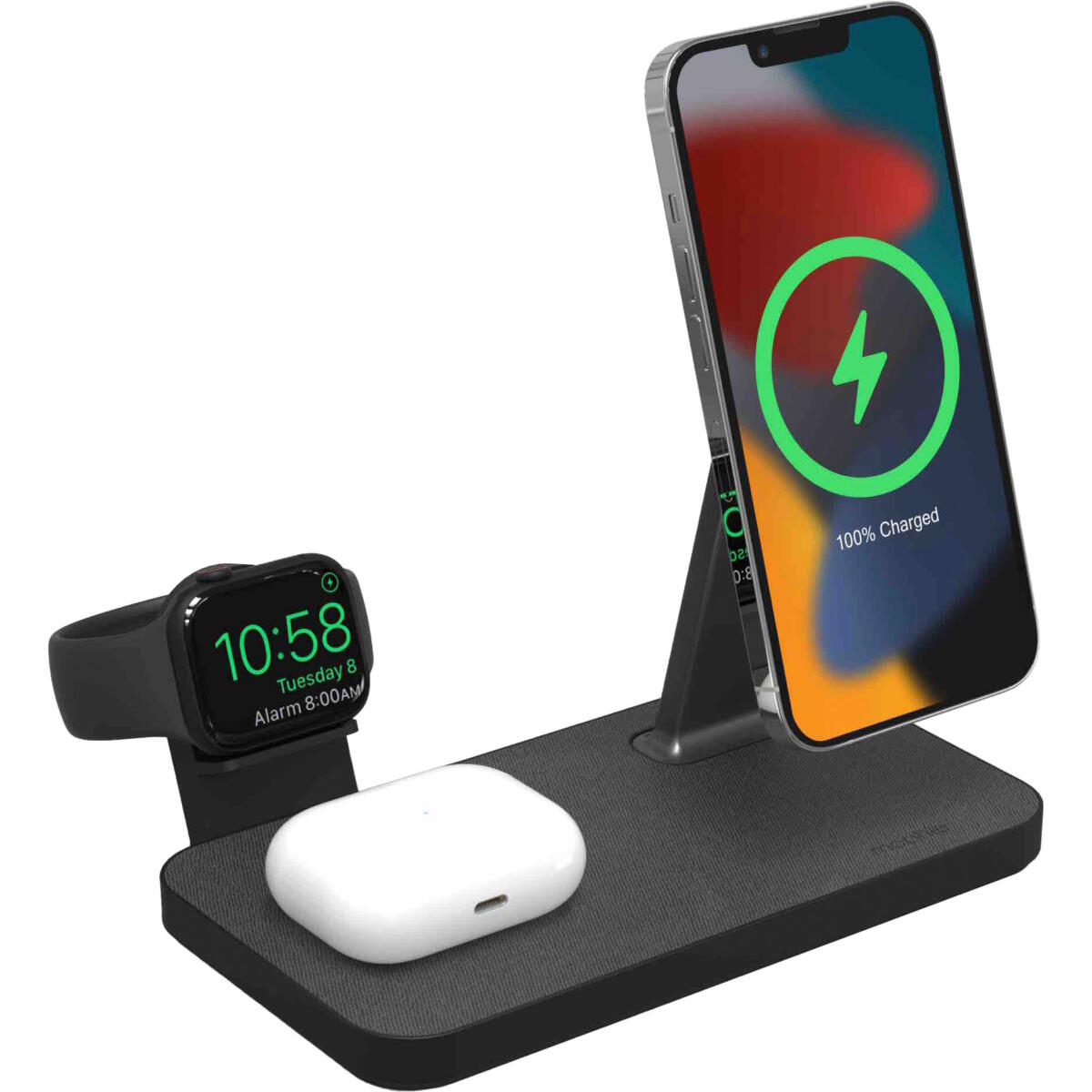 Mophie Snap+ 3-in-1 Wireless Charging Stand Gray (Magsafe Compatible)