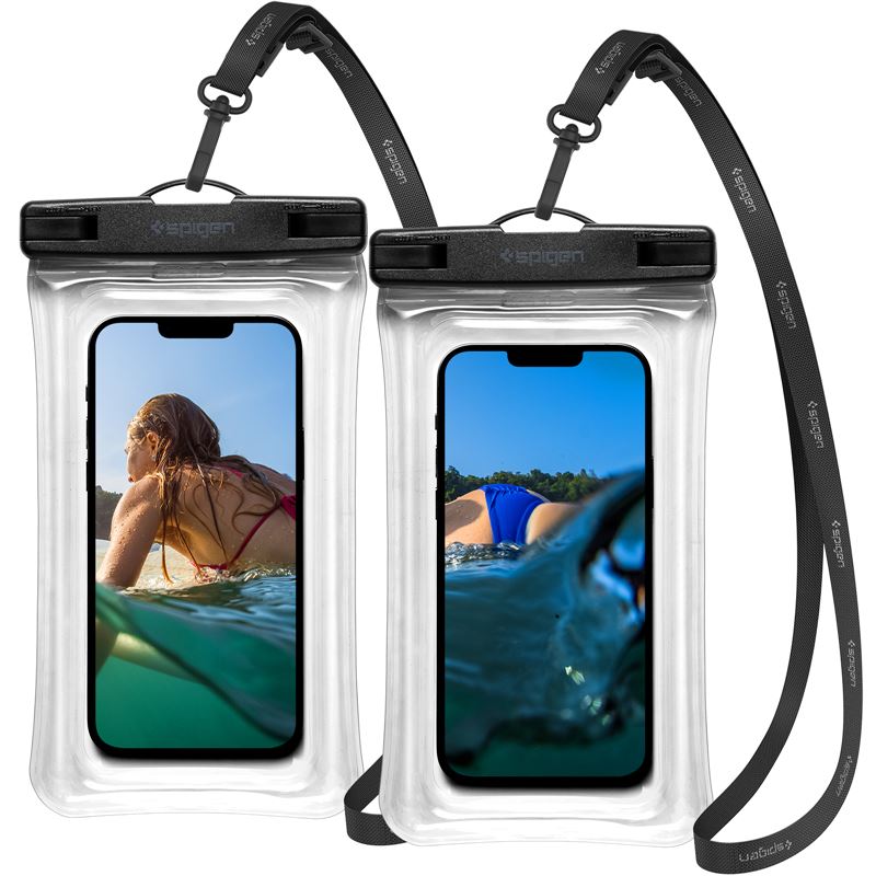 Spigen A610 Crystal Clear 2-pack Aqua Shield IPX8  30m Waterproof Floating Phone Case (AMP04528) |    & !