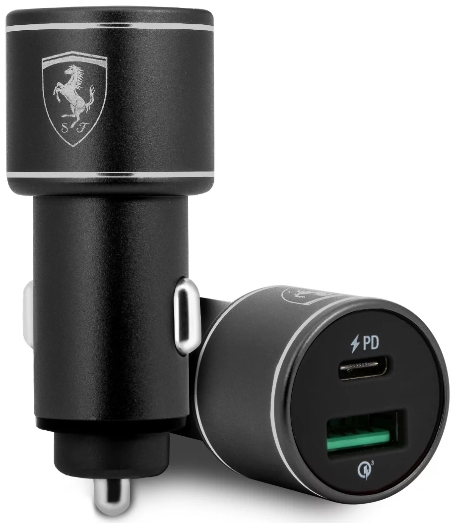 Ferrari 2-Port USB & Type-C Car Charger 36W | Υποστήριξη Power Delivery 3.0 & Qualcomm Quick Charge 3.0 Ferrari 2-Port USB & Type-C Car Charger 36W | Υποστήριξη Power Delivery 3.0 & Qualcomm Quick Charge 3.0
