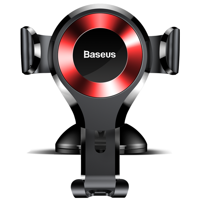 Baseus Osculum Type Gravity Car Mount Black/Red | One-Hand Operation | Multi-Angle | Charging Hole