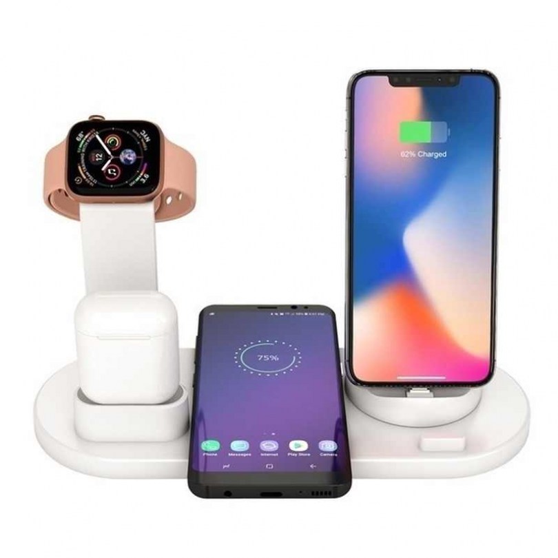 Andowl Q-L023 4-in-1 Multi-Function Charging Stand White |  4 Gadgets   3  !