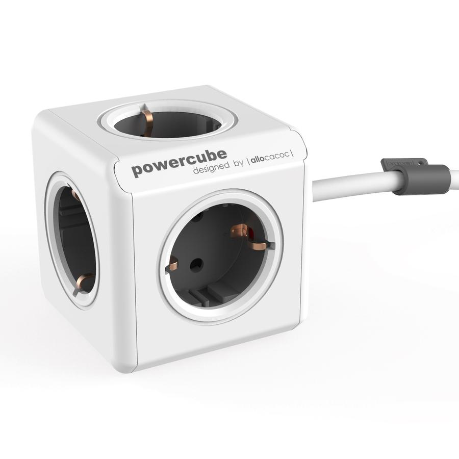 Allocacoc PowerCube Extended Grey | Πολύπριζο 5 Θέσεων + Βάση Στήριξης + Καλώδιο 1.5m Allocacoc PowerCube Extended Grey | Πολύπριζο 5 Θέσεων + Βάση Στήριξης + Καλώδιο 1.5m
