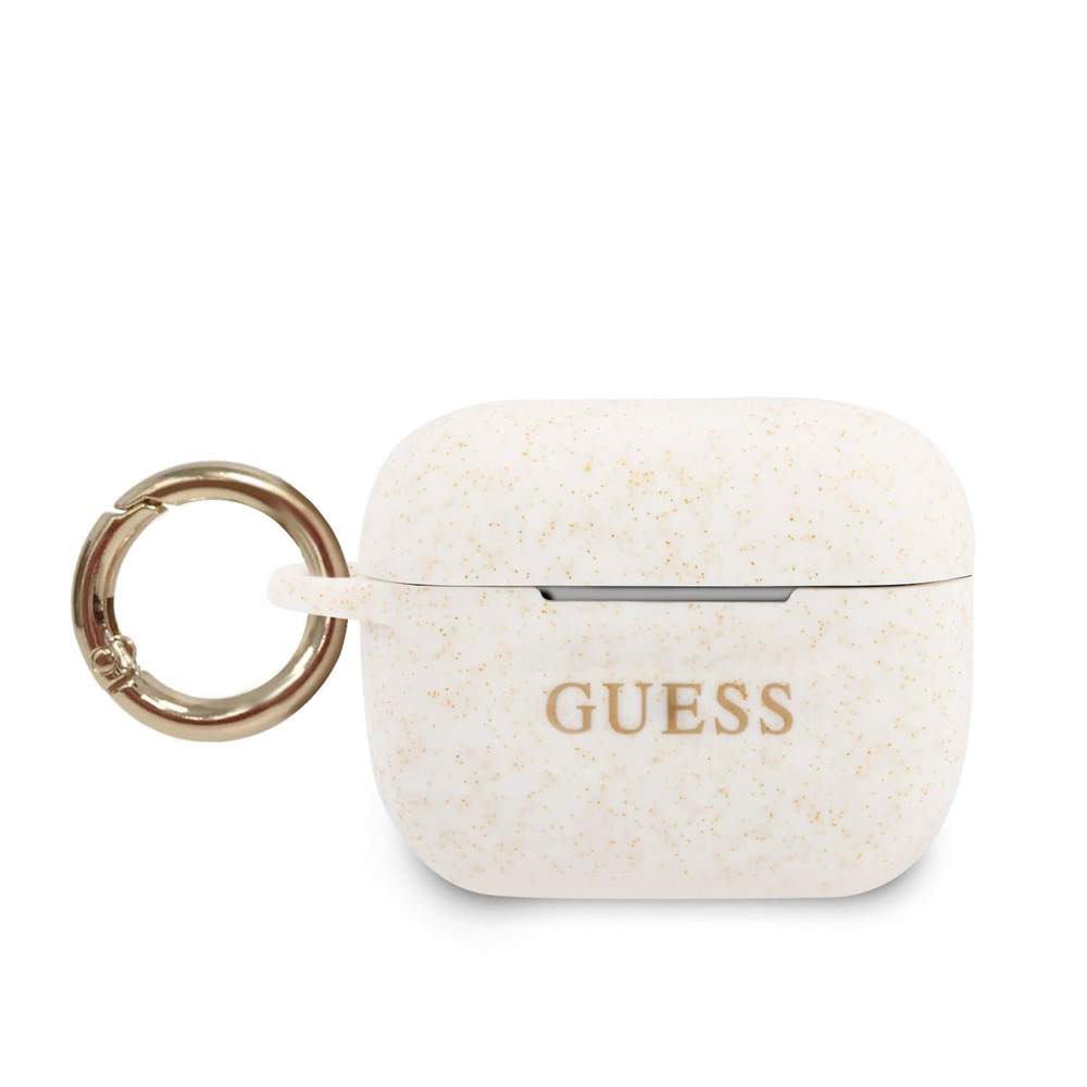 Guess Printed Logo Silicone Case Light White / Glitter   Apple Airpods Pro (GUACAPSILGLWH)