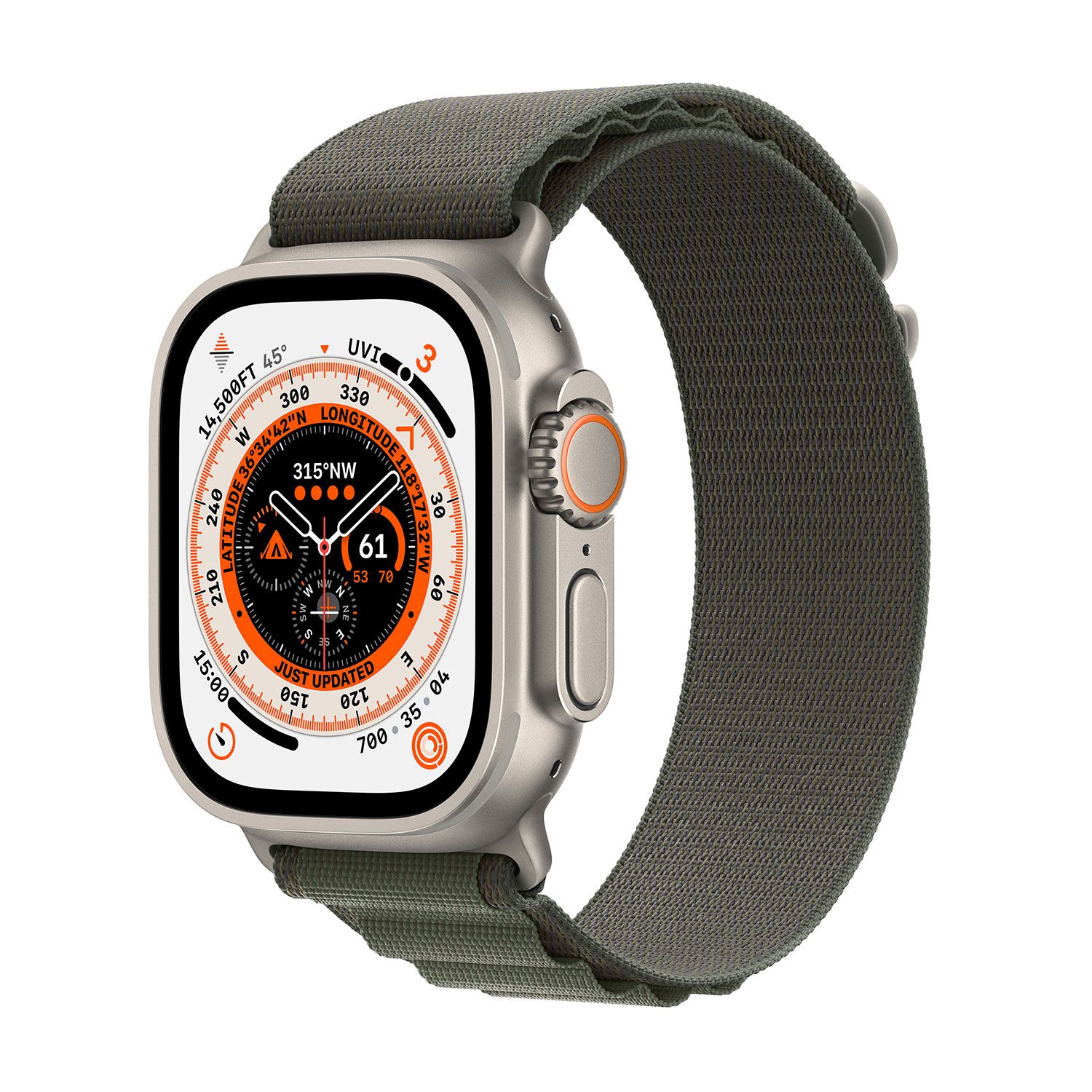 Apple Watch Ultra 49mm Titanium με Green Alpine Loop (Medium) (MQFN3GK/A) Apple Watch Ultra 49mm Titanium με Green Alpine Loop (Medium) (MQFN3GK/A)