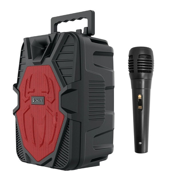 Celebrat OS-06-RD Party Karaoke Speaker + Microphone | Bluetooth + Line-in + microSD + USB + FM Radio + Multi-Colored LED