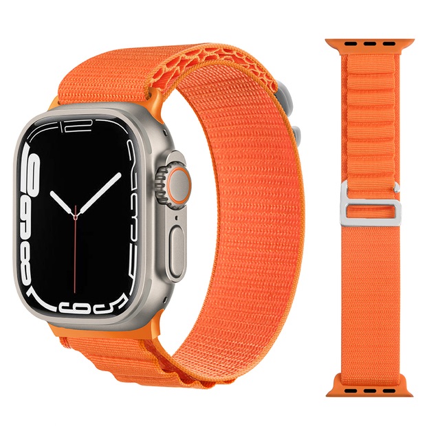 Soultronic Replacement Nylon Alpine Loop ( ) Orange  Apple Watch 42mm, 44mm, 45mm & 49mm ( plastic adapter)