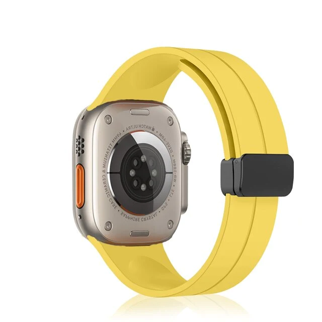 Soultronic Magnetic D-Buckle Silicone Band Yellow  Apple Watch 42mm, 44mm, 45mm & 49mm