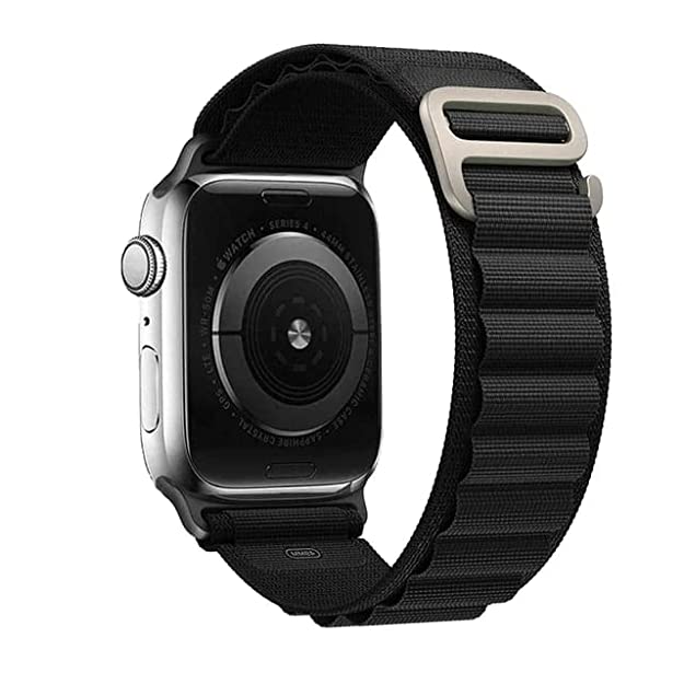 Soultronic Replacement Nylon Alpine Loop ( ) Black  Apple Watch 42mm, 44mm, 45mm & 49mm ( plastic adapter)