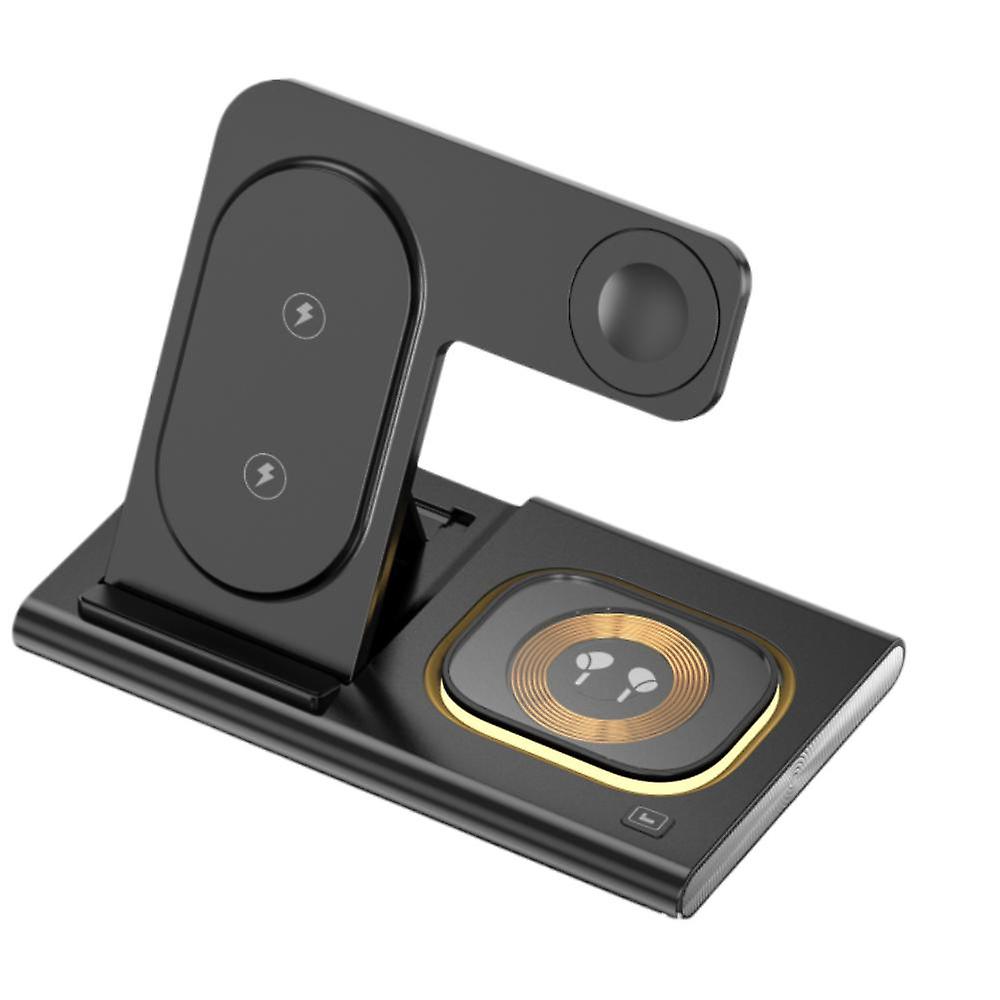 Andowl Q-A80 3-in-1 Wireless Charging Station Dock Black (20W) |    3 Gadgets! | LED Lights