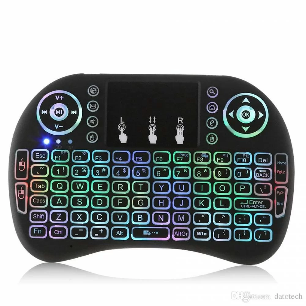 Soultronic i8+ RGB Mini Wireless QWERTY Keyboard & Touchpad |   4  RGB 