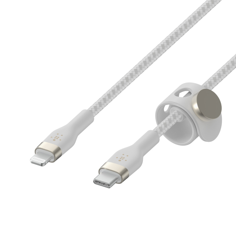 Belkin CAA011bt2MWH BoostCharge Pro Flex Type-C  Lightning Cable 2m | Fast Charge | Braided Silicone | Cable Management