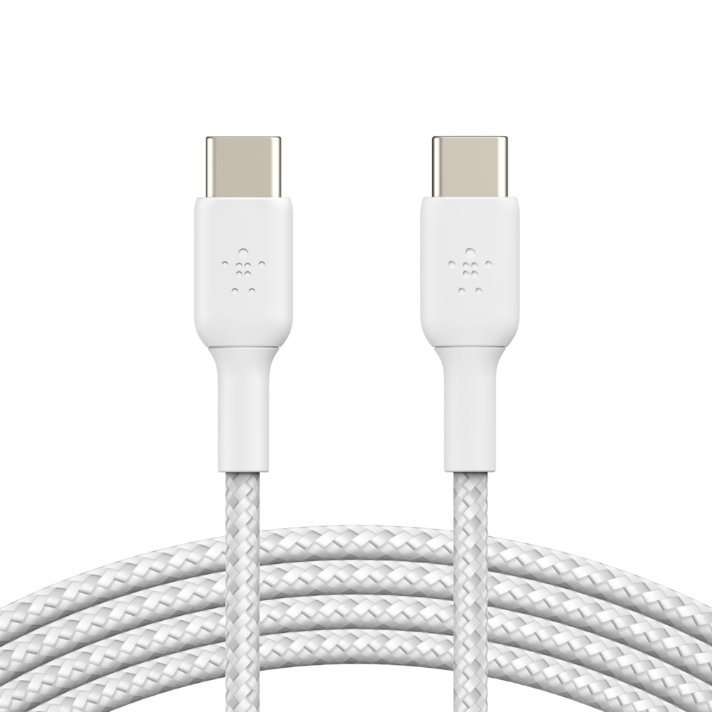 Belkin CAB004bt1MWH Type-C --> Type-C Data Transfer & Charge Cable 1m | Tested 10000+ Bends (Braided) | USB-IF Certified Belkin CAB004bt1MWH Type-C --> Type-C Data Transfer & Charge Cable 1m | Tested 10000+ Bends (Braided) | USB-IF Certified