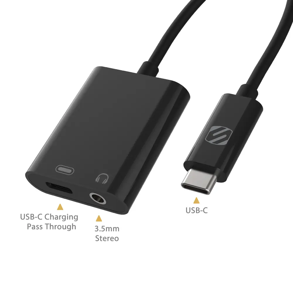 Scosche CAAP-SP StrikeLine 3.5mm Audio + Type-C Charge Adapter (Φορτίστε | Ακούστε Μουσική) Scosche CAAP-SP StrikeLine 3.5mm Audio + Type-C Charge Adapter (Φορτίστε | Ακούστε Μουσική)