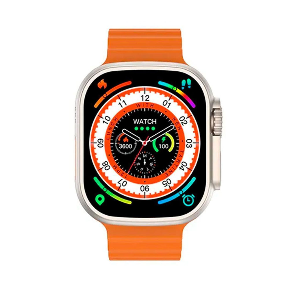 DT NO.1 DT8 Ultra Smartwatch Aluminium με Ocean Band Silicone Orange DT NO.1 DT8 Ultra Smartwatch Aluminium με Ocean Band Silicone Orange