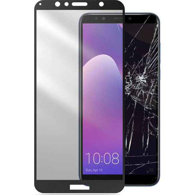 Cellular Line Tempered Full Front Glass Protector Black  Huawei Y7 (2018) / Y7 Prime (2018) / Honor 7C