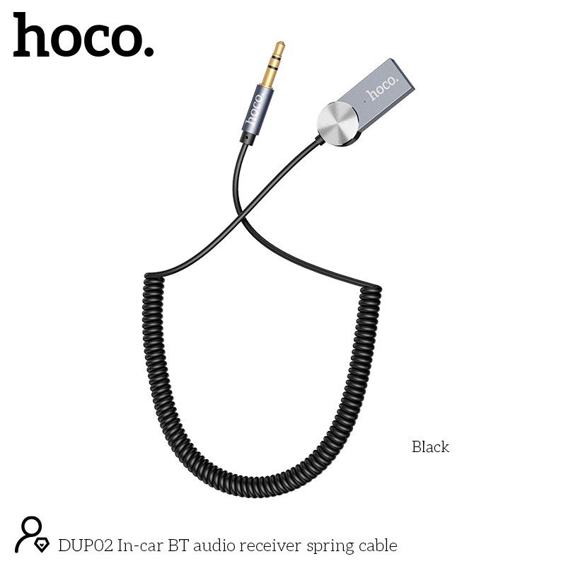 Hoco DUP02 Bluetooth v5.0 Audio Receiver  Spring Cable 1.5m (  Bluetooth  , , )